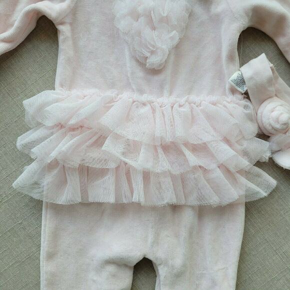 Miniclasix Pink Velour Romper - Picture 3 of 8